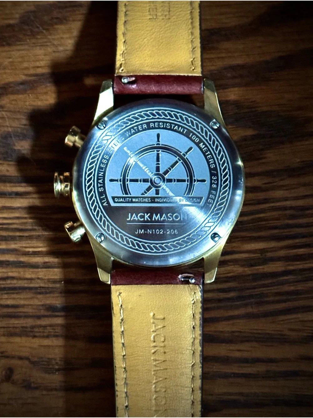 Jack Mason Chronograph Watch with Brown Leather Strap